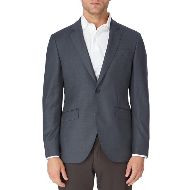 Hackett London Grey Wool Twill Suit Jacket