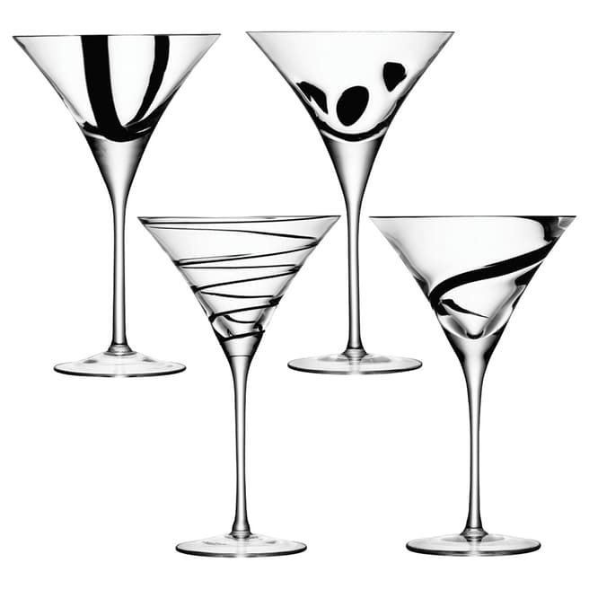 LSA Set of 4 Assorted Jazz Cocktail Glasses, 340ml