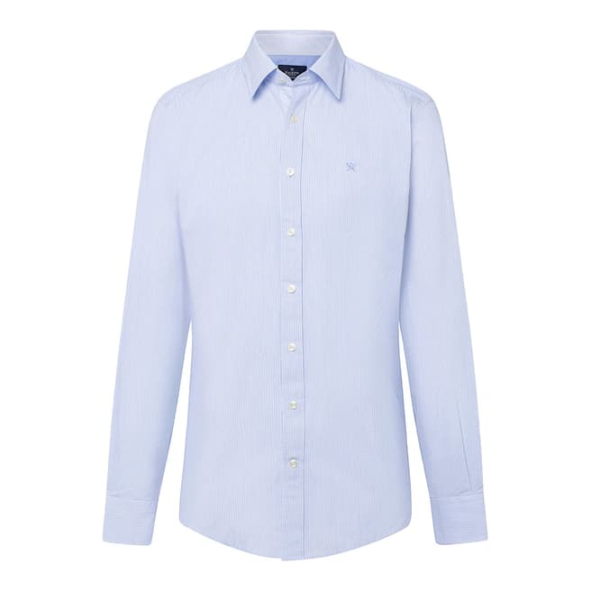 Hackett London Blue/Multi Mini Line Stripe Cotton Shirt