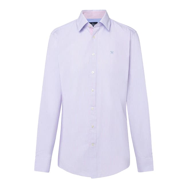 Hackett London Pink/Blue Stripe Classic Fit Cotton Shirt