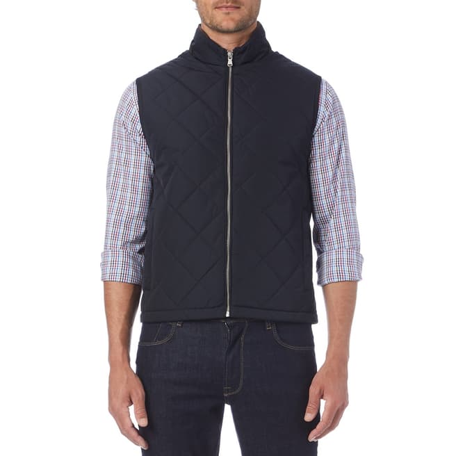 Hackett London Navy Quilted Gilet