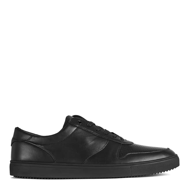 Reiss Black Gregory Perforated Trainers