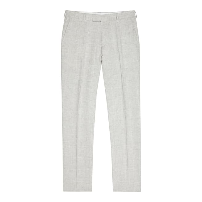 Reiss Grey Linen Antonio Slim Trousers