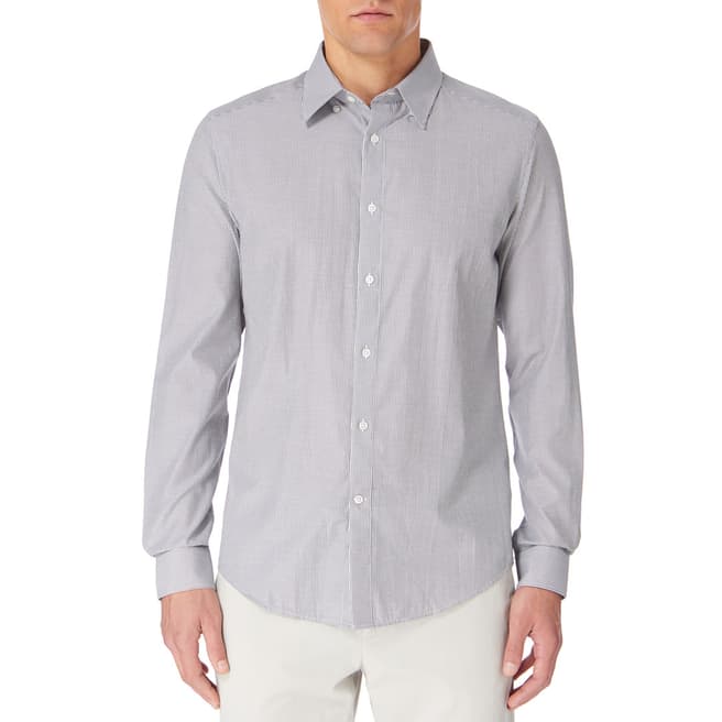 Reiss Grey/White Kingman Stripe Shirt