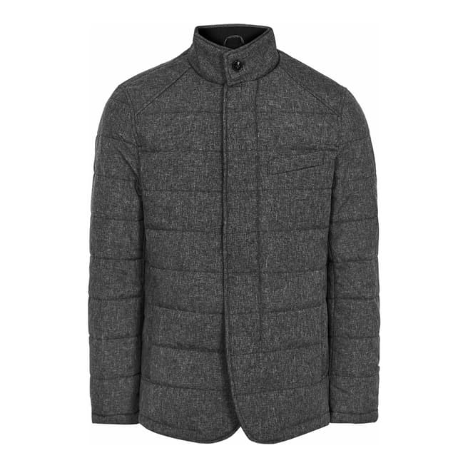 Reiss Charcoal Hemp Quilted Jacket