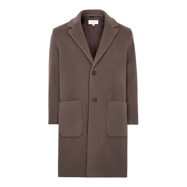 Reiss Brown Voisset Oversized Coat