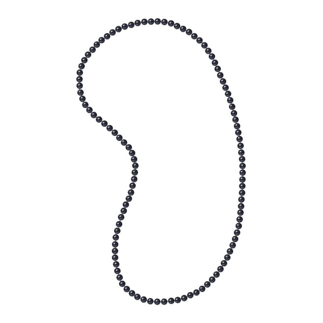 Manufacture Royale Black Oval Pearl Necklace 7-8 mm