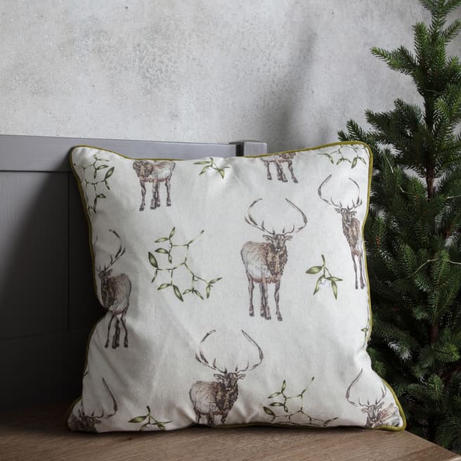 Gallery Living Reindeer & Mistletoe Cushion 45x45cm