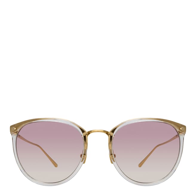 Linda Farrow Light Gold Oval Sunglasses