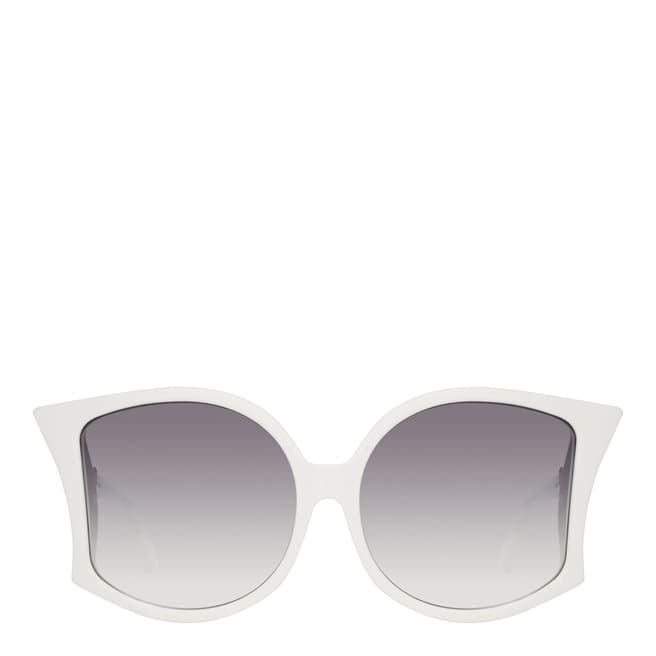 Linda Farrow White Gold  Lerreta Oversized Sunglasses