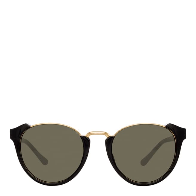 Linda Farrow Black Tami Oval Sunglasses