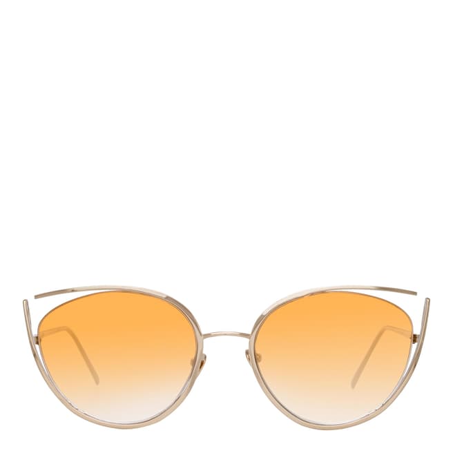 Linda Farrow Light Gold Fontaine Cat Eye Sunglasses