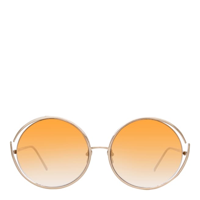 Linda Farrow Light Gold Fontaine Round Sunglasses
