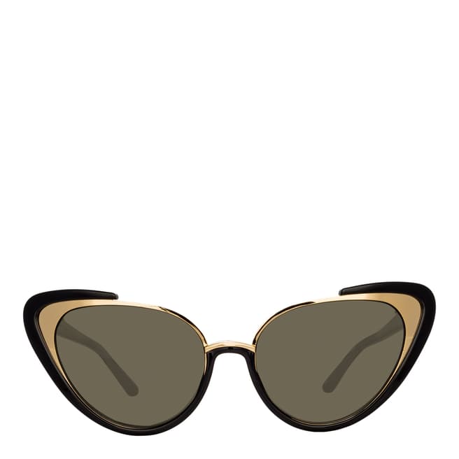 Linda Farrow Black Khira Cat Eye Sunglasses