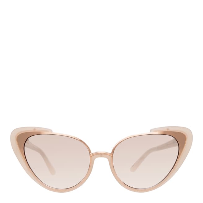 Linda Farrow Milky Pink Khira Cat Eye Sunglasses