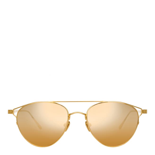 Linda Farrow Yellow Gold Omar Aviator Sunglasses