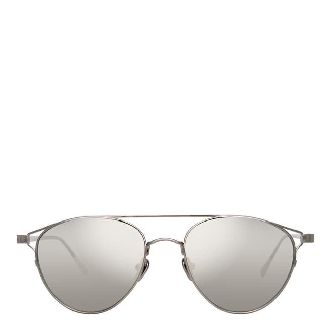 Linda Farrow White Gold Omar Aviator Sunglasses