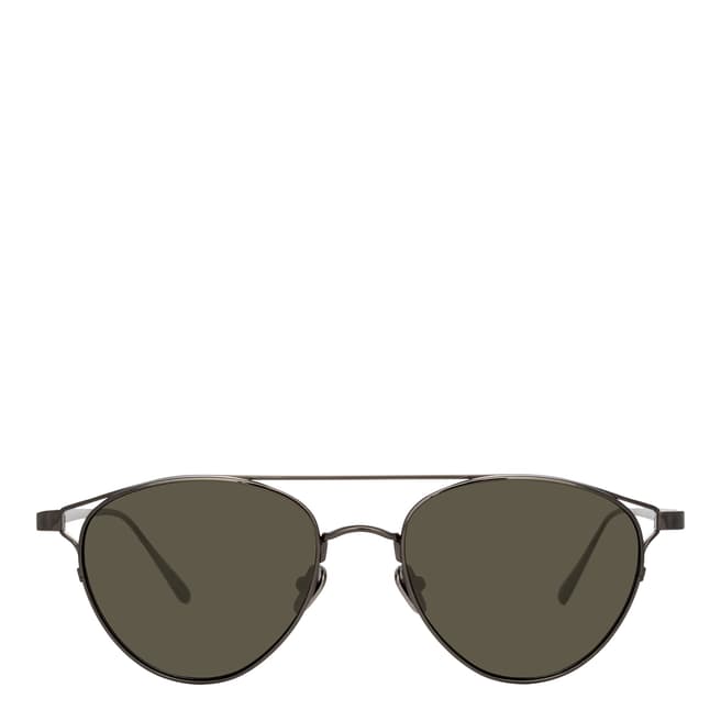 Linda Farrow Nickel Omar Aviator Sunglasses