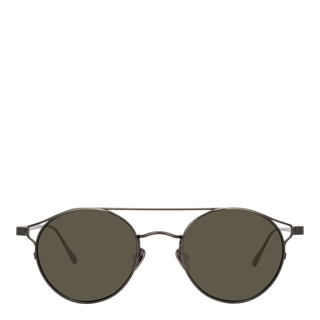Linda Farrow Nickel Adil Oval Sunglasses