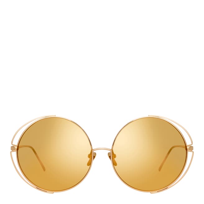 Linda Farrow Yellow Gold Farah Round Sunglasses