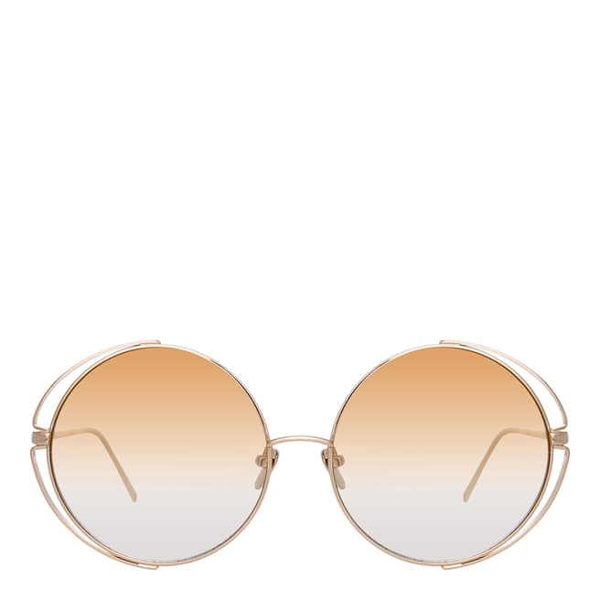 Linda Farrow Light Gold Farah Round Sunglasses