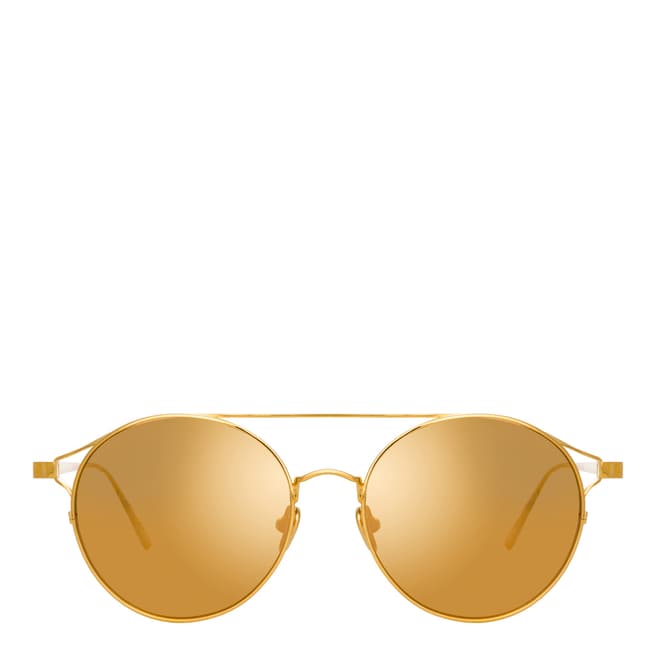 Linda Farrow Yellow Gold Rayan Oval Sunglasses