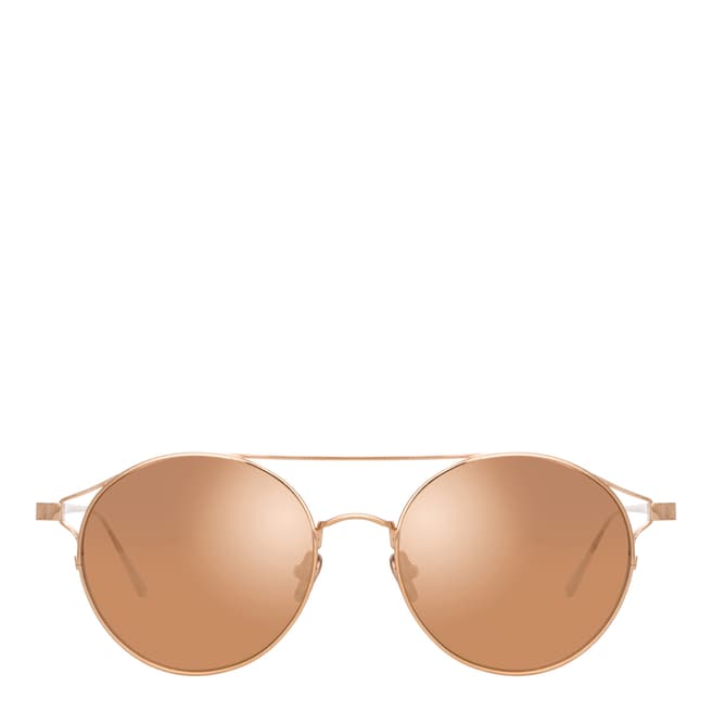 Linda Farrow Rose Gold Rayan Oval Sunglasses