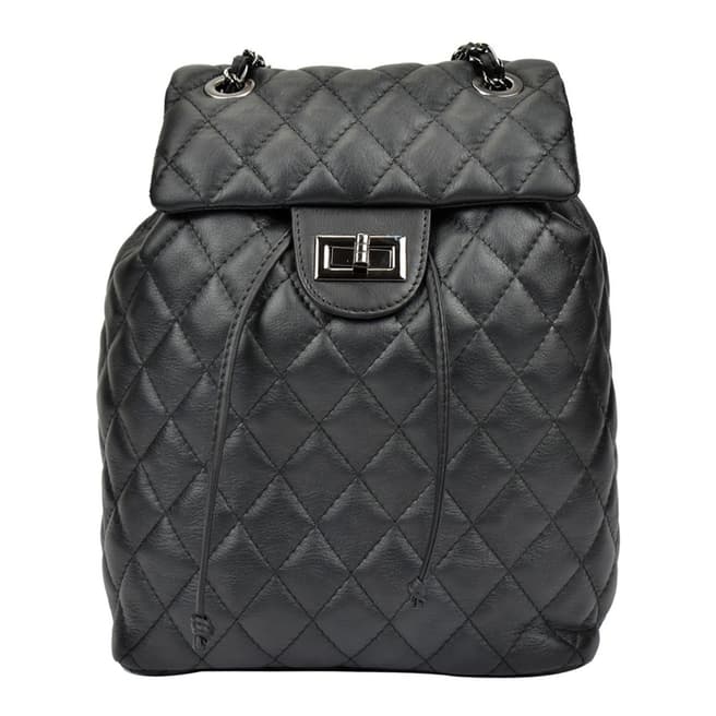 Anna Luchini Black Leather Backpack
