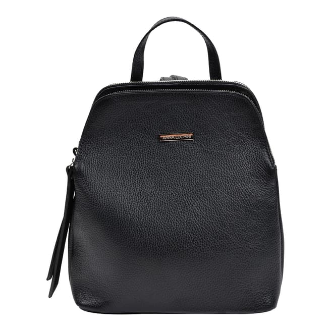 Anna Luchini Black Leather Backpack