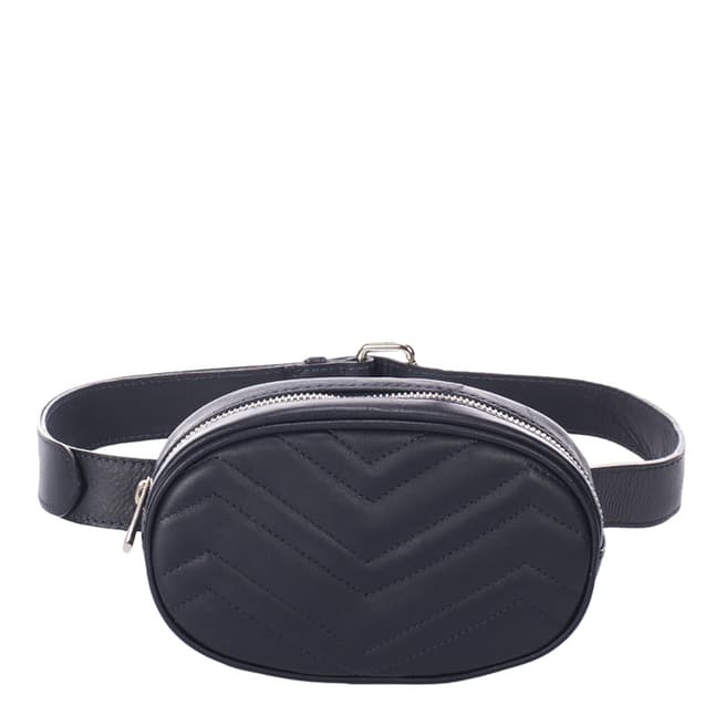 Markese Navy Quilted Leather Belt Bag