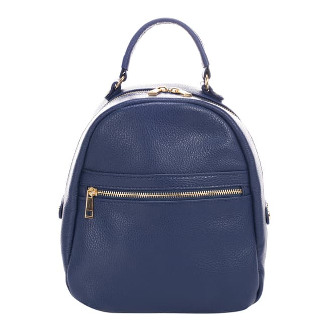 Giulia Massari Blue Leather Backpack