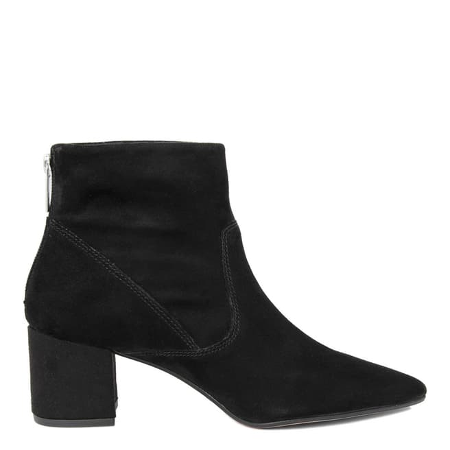 Gusto Black Suede Heeled Ankle Boot