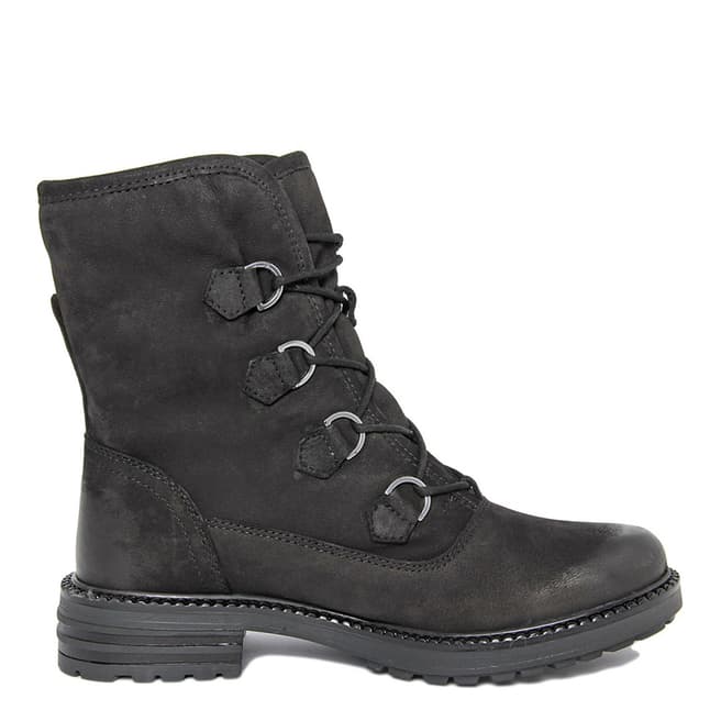 Gusto Black Shearling Lining Ankle Boot
