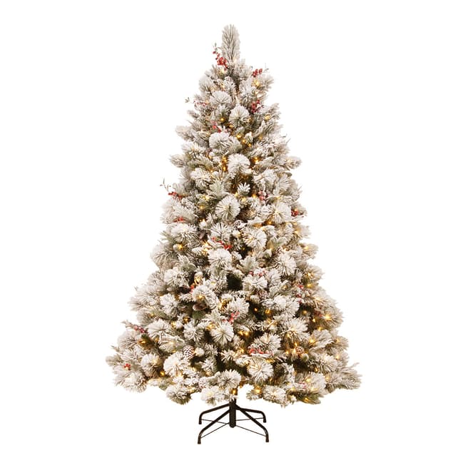 The National Tree Company Snowy Bedford 7.5ft Tree With Lights