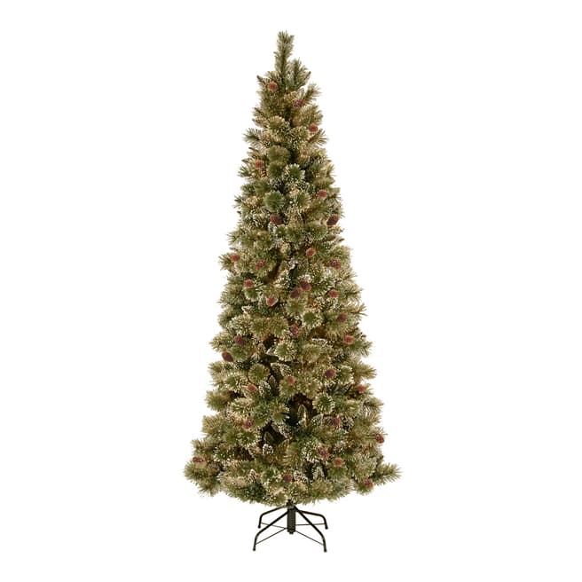The National Tree Company Sparkling Pine 9ft Tree Slim with Cones