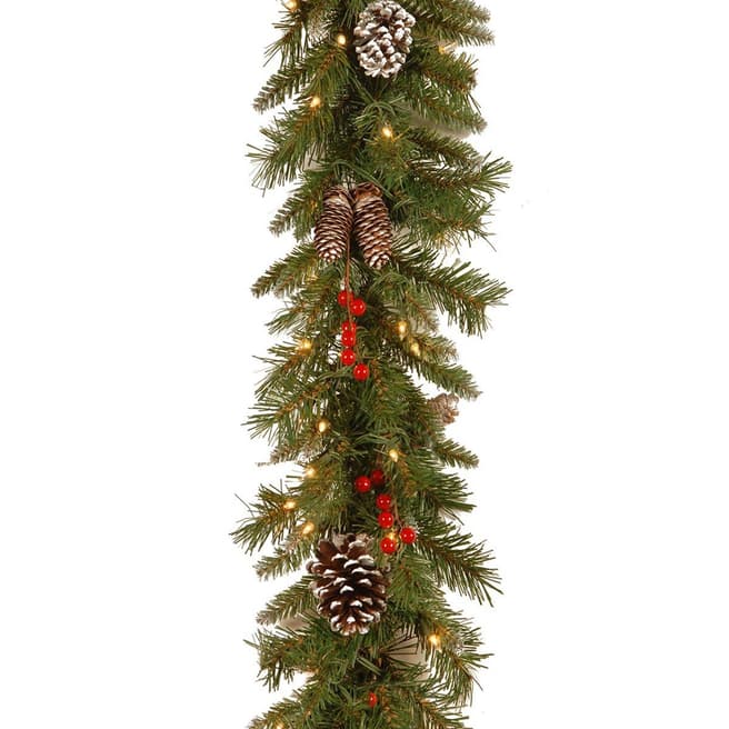 The National Tree Company Frosted Berry Pre-Lit 9ft Garland