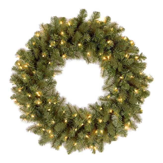 The National Tree Company Bayberry Spruce Wreath with LED lights