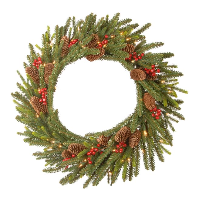 The National Tree Company Dorchester Fir Wreath With Lights