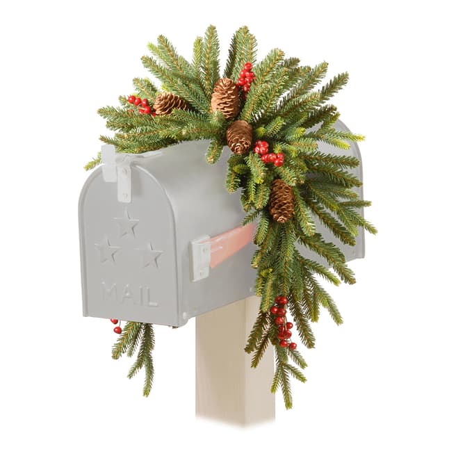 The National Tree Company Dorcester Fir Garland with Red Berries