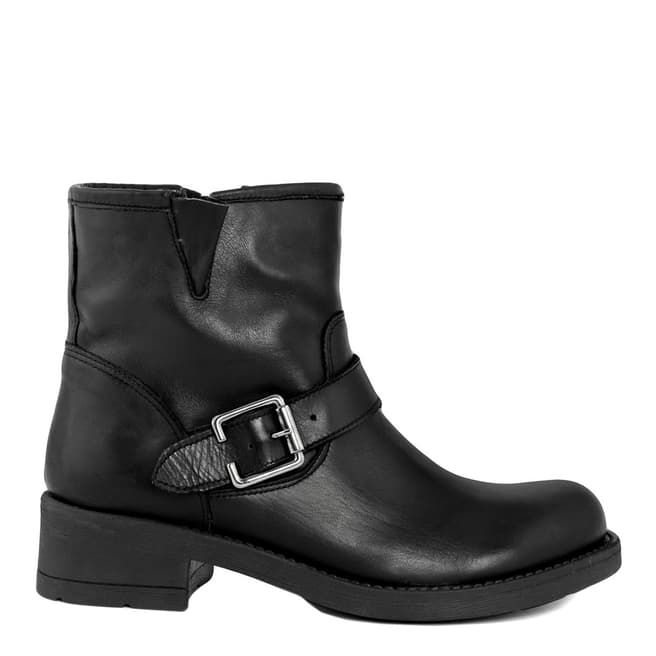 Pelledoca Black Lory Leather Ankle Boot