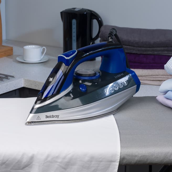 Beldray Blue/Black Ultra Ceramic Steam Iron with Dual Soleplate Technology