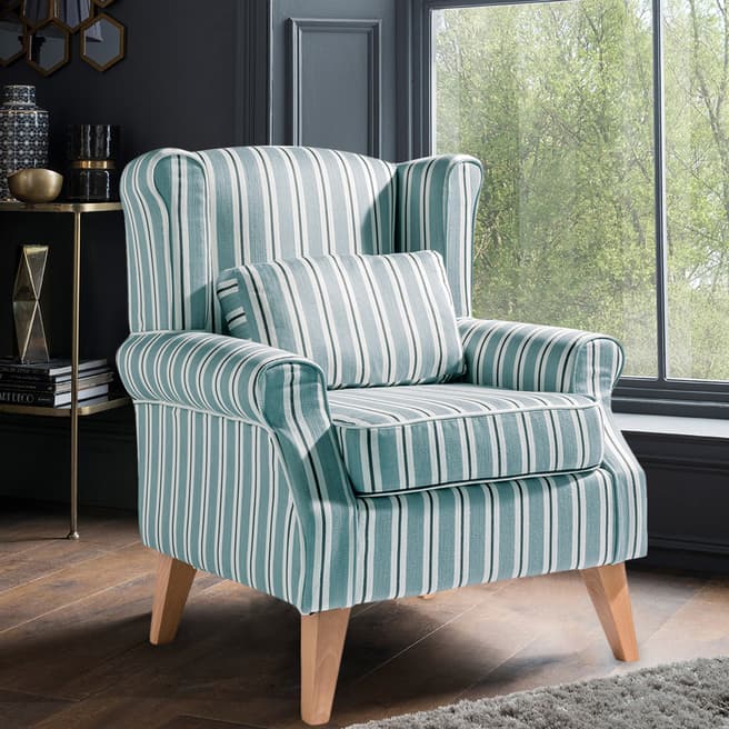 The Great Chair Company Wroxton Accent Chair Arley Stripe Denim
