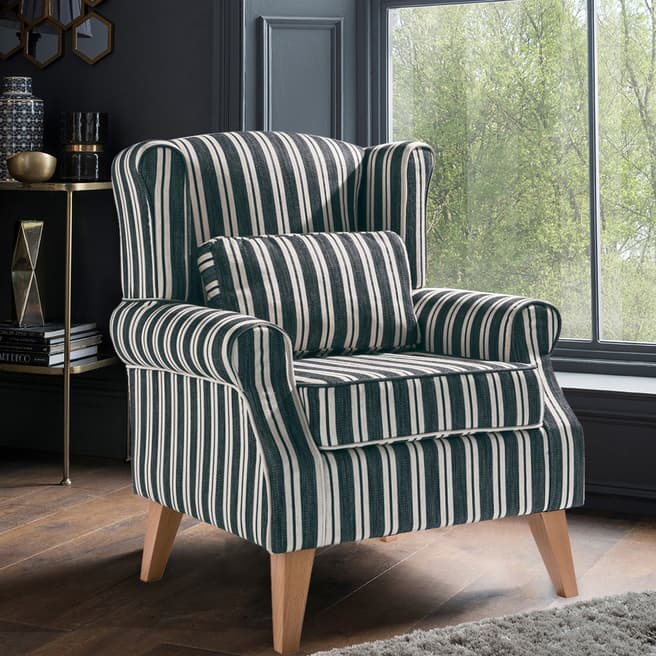 The Great Chair Company Wroxton Accent Chair Arley Stripe Charcoal