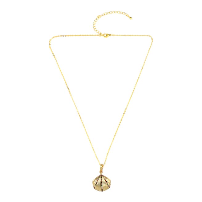 Arcoris Jewellery 18K Gold Plated Rainbow Seashell Necklace