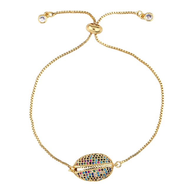 Arcoris Jewellery 18K Gold Plated Rainbow Pav'e Circle Bracelet