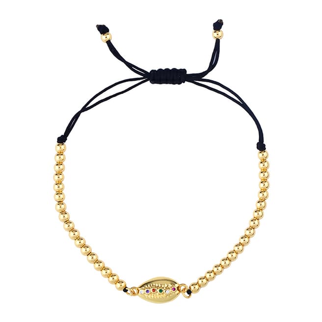 Arcoris Jewellery 18K Gold Plated Pav'e Seashell Bracelet