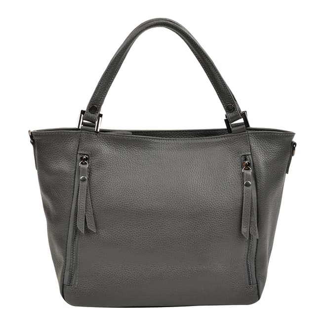 Roberta M Grey Leather Handbag