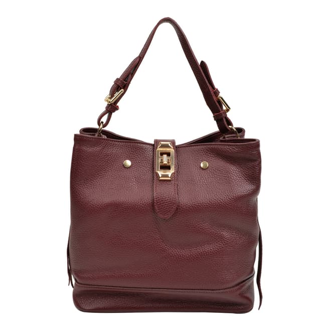 Roberta M Burgundy Leather Handbag