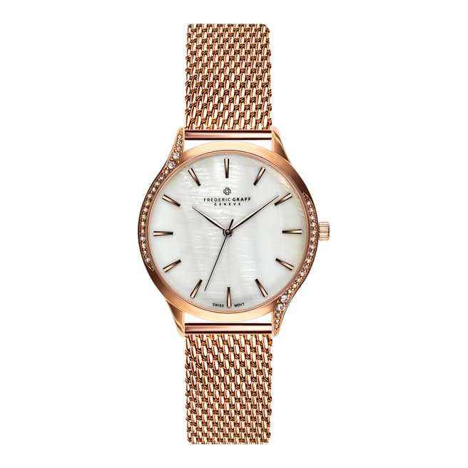 Frederic Graff Women's Rose Clariden Rose Gold Mesh Watch with Interchangeable Strap 18 mm