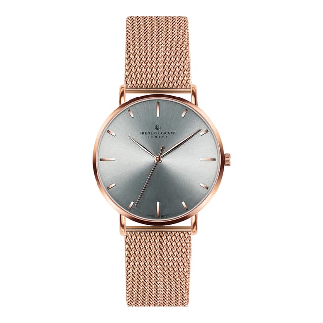 Frederic Graff Unisex Rose Eveque Rose Gold Mesh Watch with Interchangeable Strap 20 mm